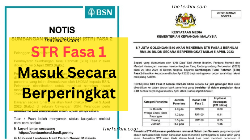Str fasa 1 dah masuk